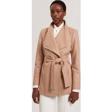 Ted Baker Rosess Wool Blend Wrap Coat - Tan/Beige