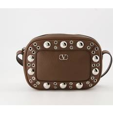Ensfarvet Clutch tasker Valentino Garavani Læder Taske Med Kupler Nellcôte Leather Clutch - Brun