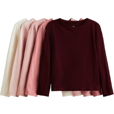 H&M Overdele Børnetøj H&M 5-Pak Top I Jersey - Mørkerød/Rosa