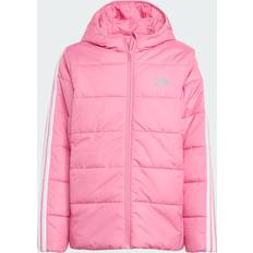 adidas Essentials 3-Stripes Vadderad Jacka För Barn - Pink Fusion White