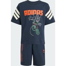 adidas Mickey Mouse T-Shirt Set Til Børn - Aurora Ink/Off White/Impact Orange