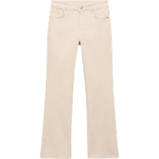 Flare Jeans Mango Sienna Flared Cropped Jeans - Beige