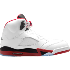 Nike Air Jordan 5 Sko Nike Air Jordan 5 Retro M - White/Black/Fire Red