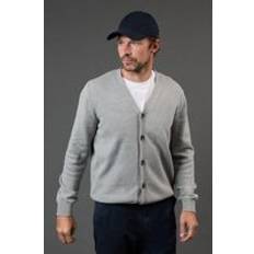 Grey Cardigans Tom's of Maine Premium Pure Cotton Knitted Cardigan - Light Grey