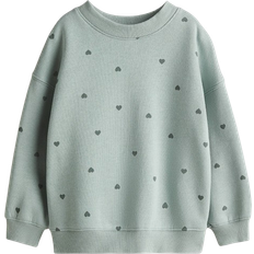 116/122 - Drenge Sweatshirts H&M Pige Sweatshirt Med Børstet Inderside - Støvet Grøn