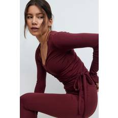 Gina Tricot Kläder Gina Tricot Soft Wrap Cardigan Omlott Toppar - Vinröd