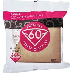 Hario V60-03 Coffee Filters 100 pcs Brown