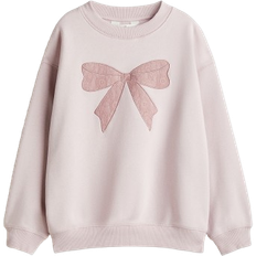 H&M Motif Detail Sweatshirt - Light Pink/Bow (1305486002)