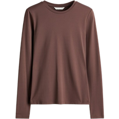 H&M Long Sleeved Microfiber Top - Dark Taupe