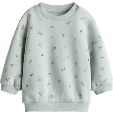 H&M Overdele H&M Baby Sweatshirt Med Tryk Og Børstet Inderside - Mintgrøn