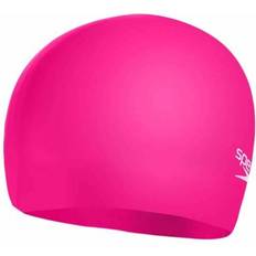 Speedo Jr. Plain Moulded Silicone Cap - Cherry Pink/Blush