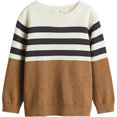 H&M Pojke Bomullströja - Ljusbrun/Randig