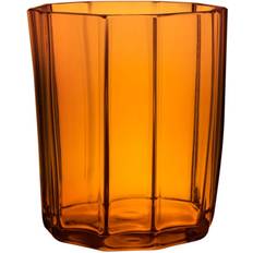 Orrefors Reed Amber Candle Holder 8.5cm