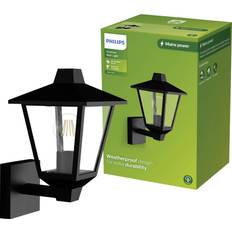 E27 sockel Philips Kinno Utomhusvägglampa Max 25W E27-Sockel Svart Väggarmatur