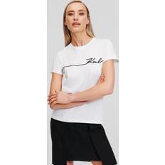 Karl Lagerfeld Dame Tøj Karl Lagerfeld Essential T-shirt Med Hvidt Logo - White