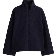 H&M Half-Zip Teddy Fleece Jacket - Navy Blue