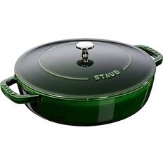 Grøn Serveringspander Staub Chistera med låg 28cm