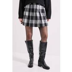 Checkered Skirts Dorothy Perkins Womens Check Pleated Mini Skirt - Mono