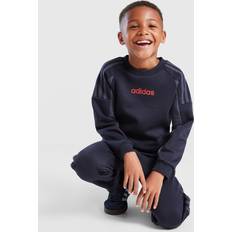 adidas Colour Block Linear Crew Tracksuit Children - Blue
