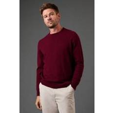 Brown Tops Burton Mens Cotton Rich Crew Neck Jumper - Burgundy