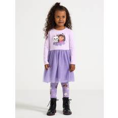 Lindex Klänningar Barnkläder Lindex Soft Jersey Dress Mesh Skirt - Lilac