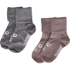 Hummel Babyer Undertøj Hummel Sokker Grå-Meleret Lysviolet Offwhite 2-Pack