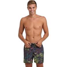 Brown - Men Swimwear Arena Swim Shorts Printed Allover - Marron