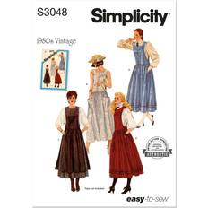 Håndarbejdsmønstre Simplicity 1980èr Forklæde Kjole Store Lommer Snitmønster
