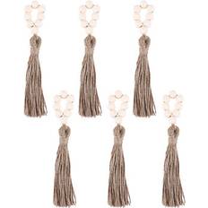 Wood Napkin Rings Sodial Set of 6 Beaded Wood Rings Table Napkin Ring