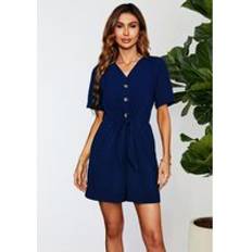 Natural Jumpsuits & Overalls FS Collection Button Down Playsuit - Navy