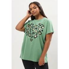 Green - Women T-shirts Yours Heart Print T-Shirt Green