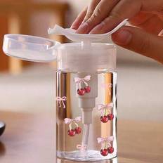 Travel Bottles Shein Pink Cherry Bow Pattern Clear Pet