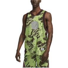 Brown - Men Tank Tops Nike Dri-FIT ADV Camo Print Logo Basketball Tank Top - Brown