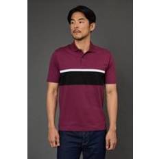 Brown Polo Shirts Burton Burgundy Chest Stripe Polo Shirt - Mens