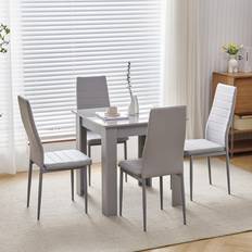 Quadratic - Wood Dining Sets Latitude Run Modern 5 Piece Room Table And Chairs Dining Set