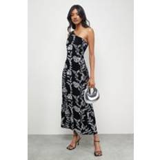 Midi Dresses - Sequins Oasis Sequin One Shoulder Midi Dress - Silver