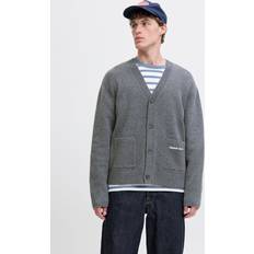 Herr - Knappar Koftor Jack & Jones Stickad Kofta Jornorrebro Grå