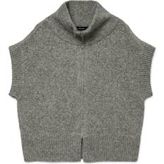 Vero Moda Dame Veste Vero Moda Cardigan VMBANG Bang Zipper Vest - Medium Grey Melange