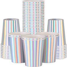 Silver Paper Cups Shein Iridescent Paper Cups Disposable 10pcs