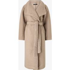 Gina Tricot Kappor & Rockar Gina Tricot Kappa Soft Belted Long Coat - Beige