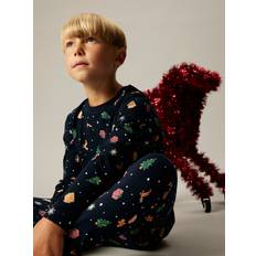 Lange ærmer Pyjamasser Børnetøj Name It Nattøj NKNVISMAS Nattøjssæt Navy 9 År