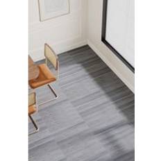 Plastic Flooring Living and Home 36Pcs Multi-Width Strip Wood-Effect Self-Adhesive PVC Flooring 5m² Light Grey
