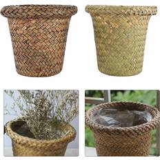 2 Pcs Woven Plant Pot Seagrass Basket