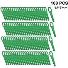 Trimmer Knifes Kikidex 100 Pcs Plastic Grass Trimmer Blades