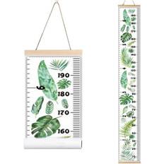 Green Leaves Growth Chart Hanging Ruler 2 Scales