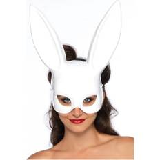 Hvide - Unisex Halvdækkende masker Vegaoo LEG AVENUE MASQUERADE RABBIT MASK WHITE