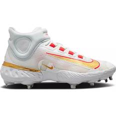 Men - White Baseball Shoes Nike Alpha Huarache Elite 4 Mid Playoff Pack Baseball Cleats - White