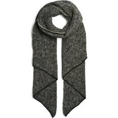 Pieces Pyron Long Scarf - Black/White Cap Grey