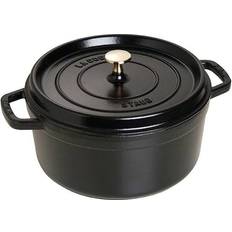 Staub La Cocotte Rund 26 cm 5 2 l Sort med låg 26cm