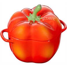 Keramik Minigrytor Staub Paprika Orange with lid 0.45 L 12 cm